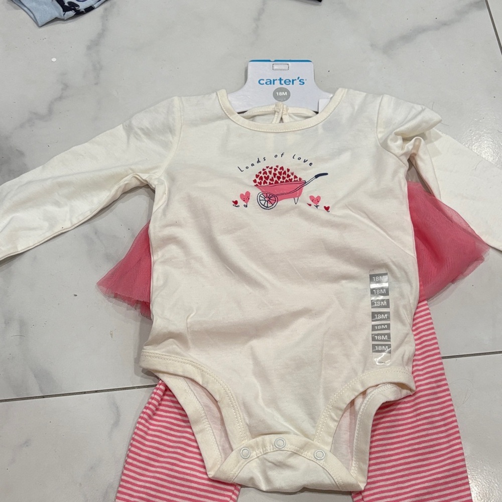 Carter's White and Pink Baby Bodysuit